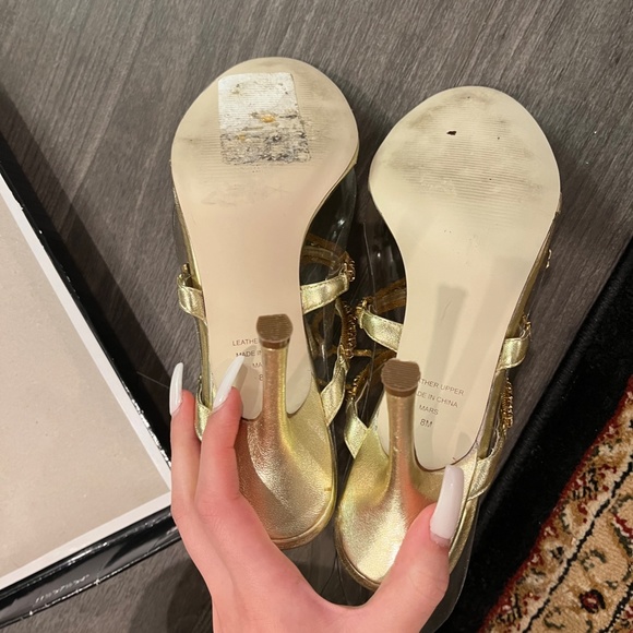 Valerie Stevens Gold Strappy Stilettos - Picture 4 of 5